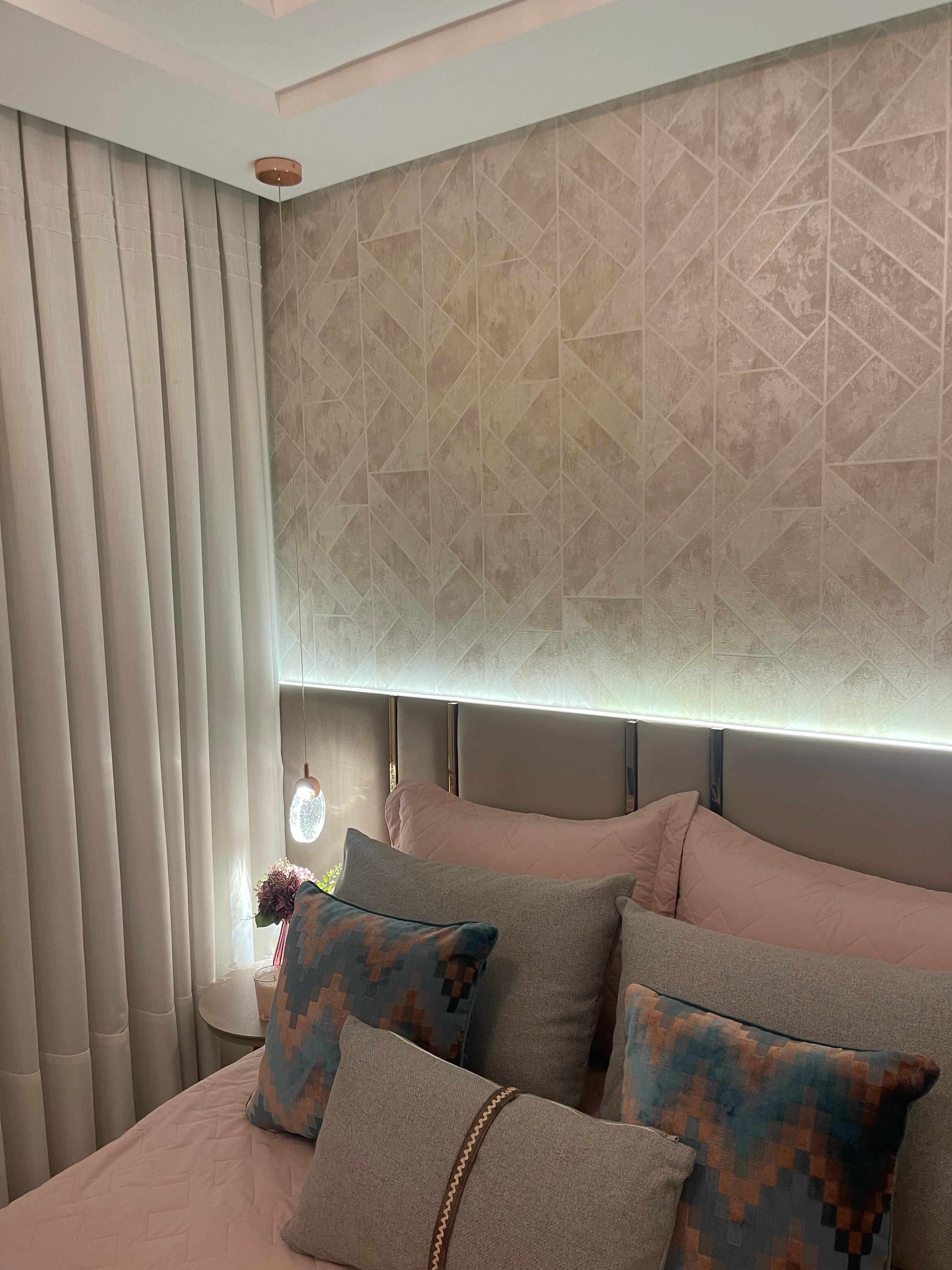 Papel de parede geométrico moderno com acabamento elegante